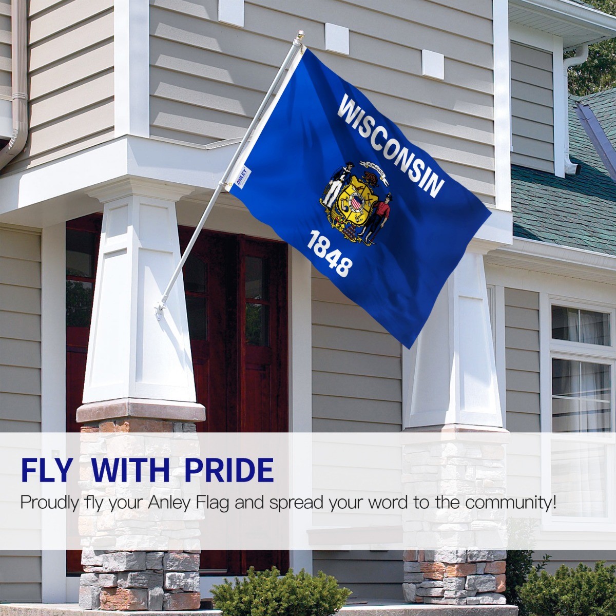Anley Fly Breeze 3x5 Foot Wisconsin State Flag - Wisconsin WI Flags Polyester gallery