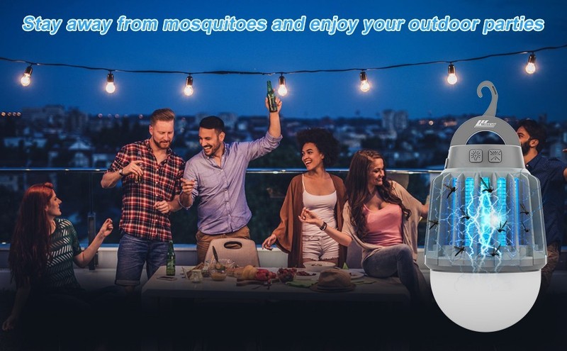 Rechargeable LED Bug Zapper Lantern Mosquito Killer Camping Light 2000mAh gallery
