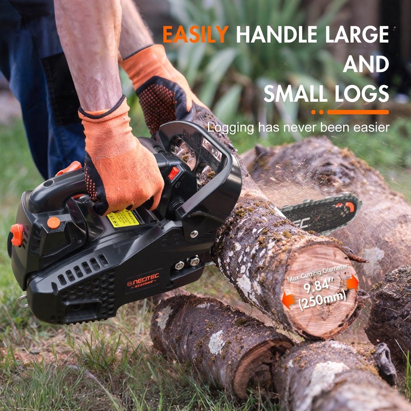 25.4CC 12" Gasoline Chainsaw Gas Powered Wood Cutting Engine Gas Chain Saw Black gallery
