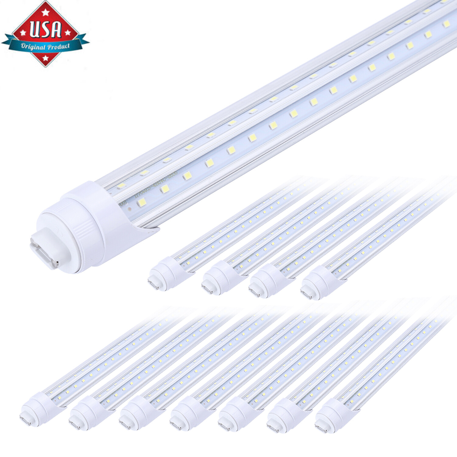 12Pack 8FT 65W LED Tube Light Bulbs HO Base R17D T8 Rotatable LED Shop Light gallery