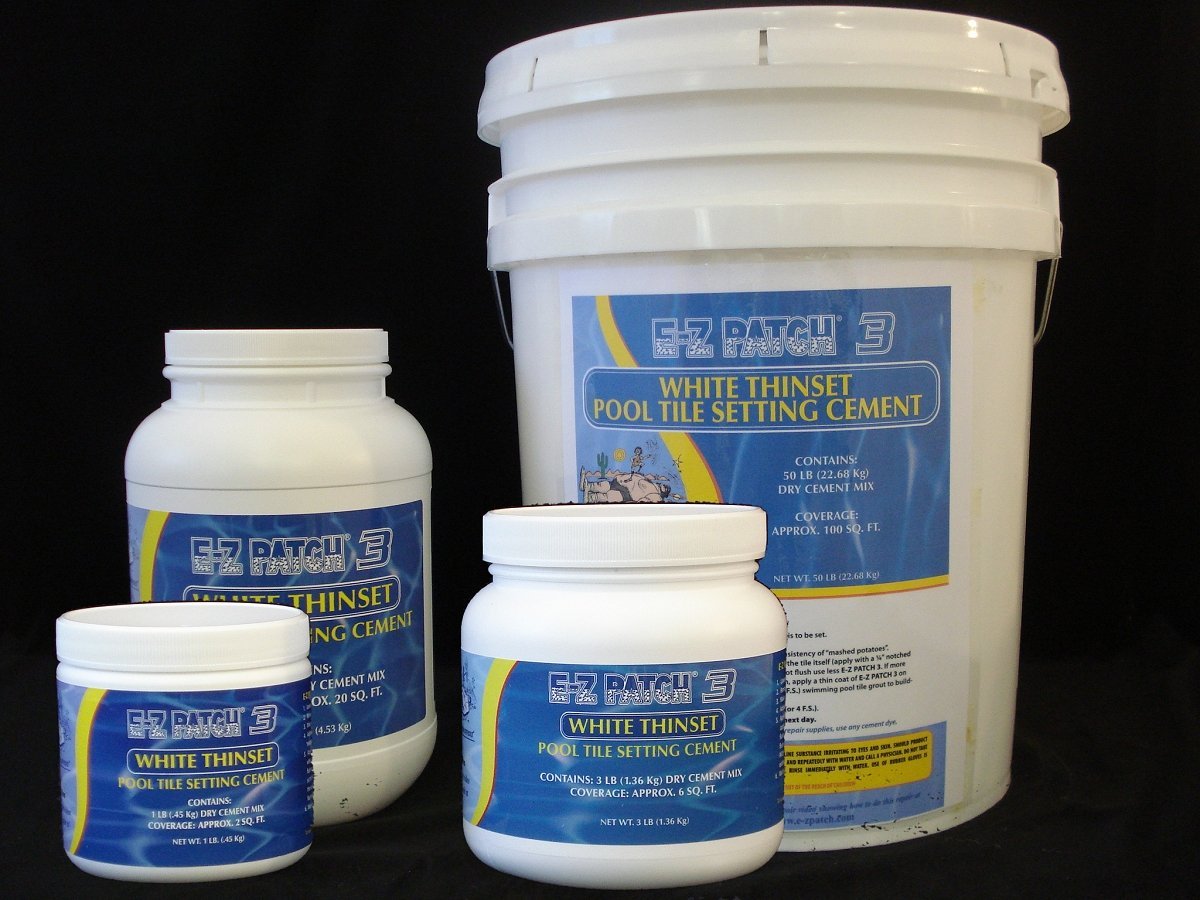 E-Z Patch® 3 White Thinset Pool Tile Repair Cement EZP-132 3 pounds gallery
