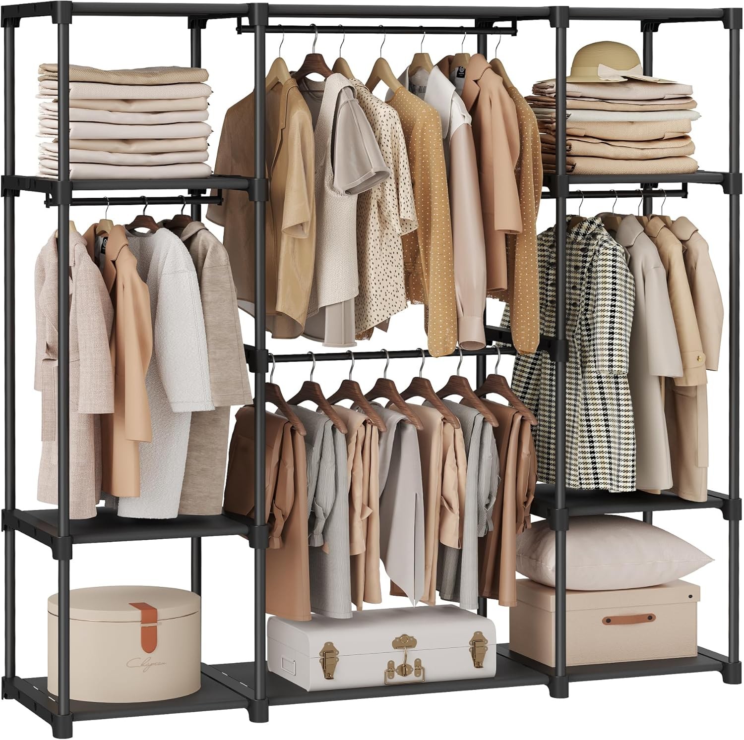 Portable Closet, Freestanding Closet Organizer, Clothes Rack with Shelves, gallery