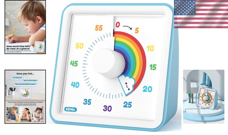 Kids Visual Timer 60 Minute Rainbow Countdown Timer Silent Office Kitchen gallery