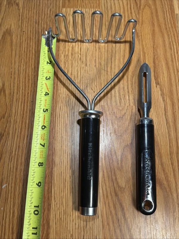 KitchenAid Potato Masher And Vegetable Peeler. Black GUC Utensil. gallery