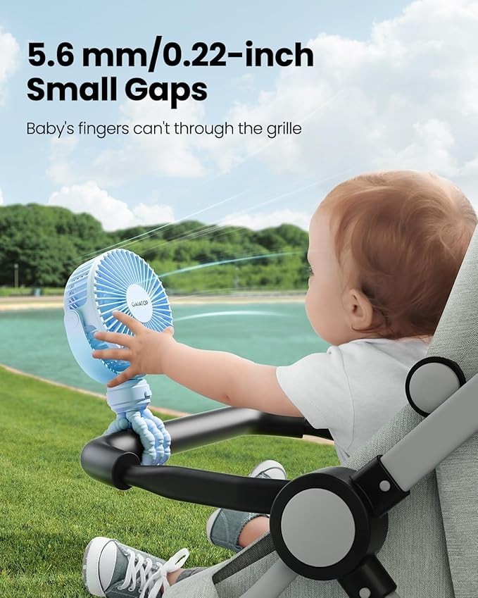 Gaiatop Mini Stroller Fan Rechargeable Clip On 3 Speed 360° Tripod Baby Desk gallery