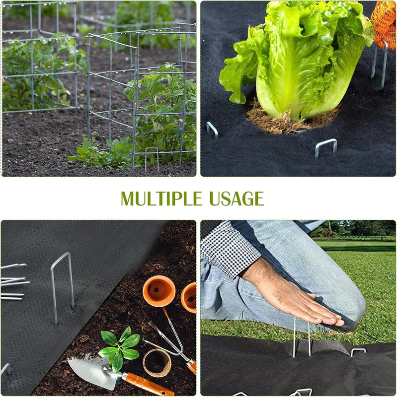 75 Pack 4" Landscape Staples Galvanized Garden Pins Weed Barrier Stakes gallery
