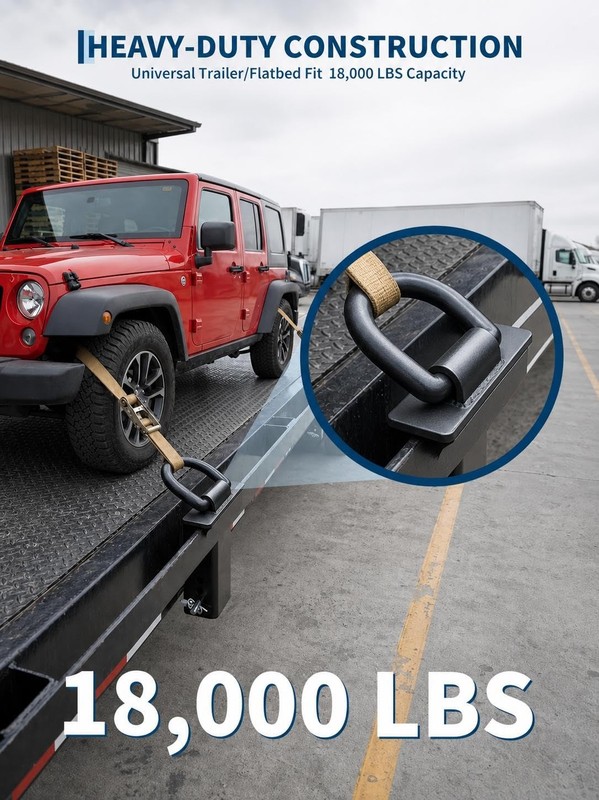 4/6/8 Pack 18000lbs Removable d-Ring Stake Pocket Tie Down for Utility Trailers gallery