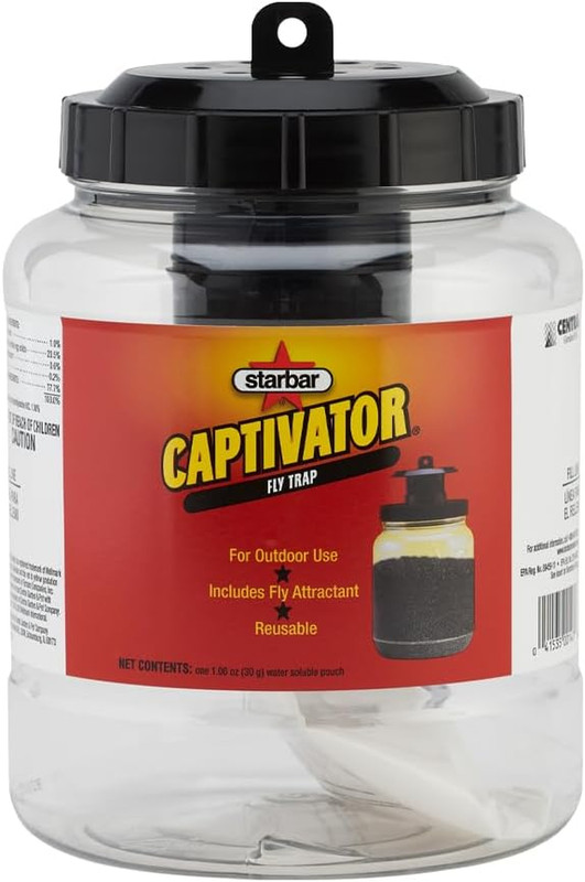 Captivator Outdoor 2 Quart Reusable Fly Attachment Hanging Jar Trap gallery
