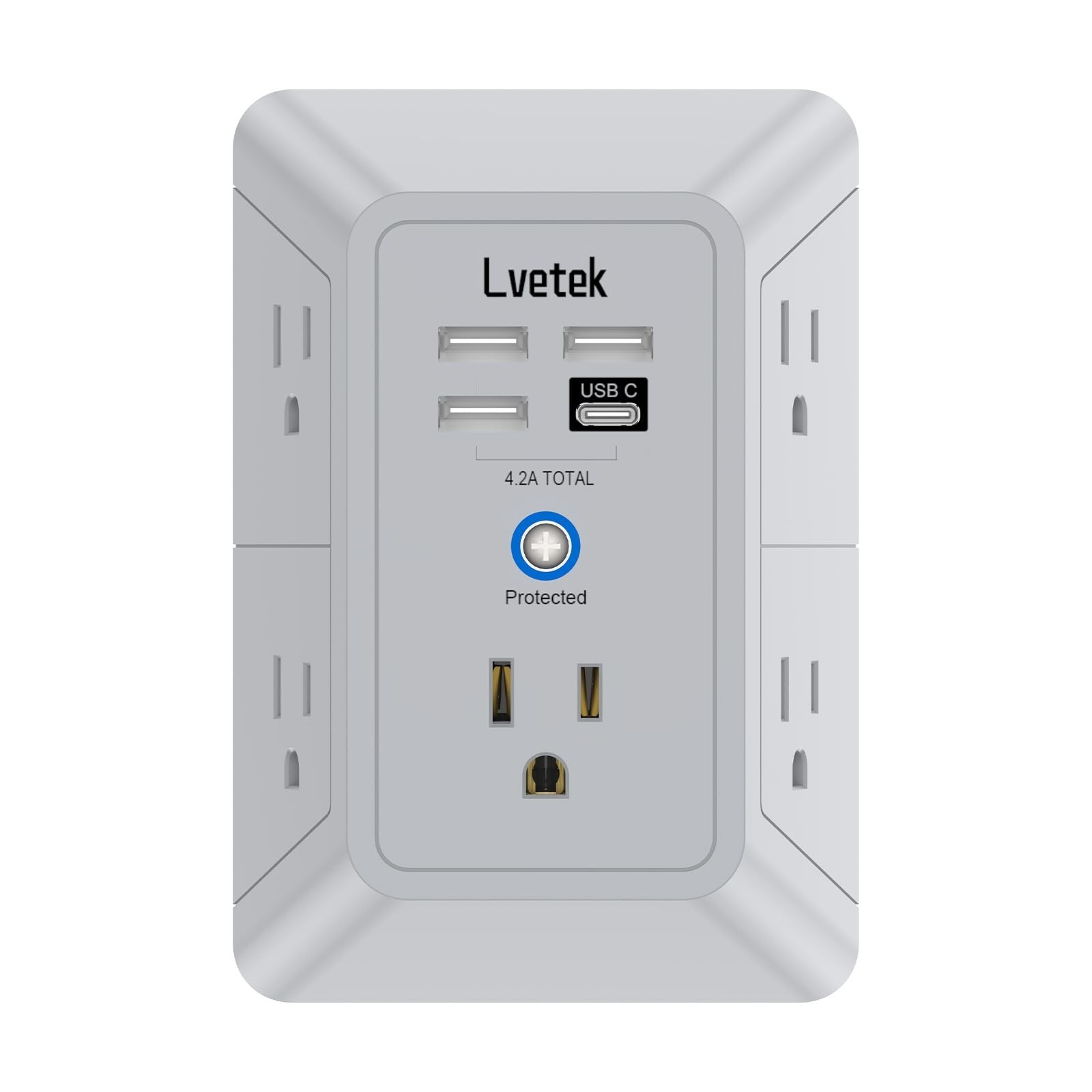 Surge Protector Outlet Extender with 5 Multi-Plug & 4 USB Ports, 1680J Power Str gallery