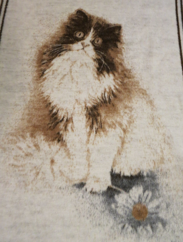 Vtg BIEDERLACK Cat Kitten Throw Blanket 72" x 53 1/2" Two Sided Made in Germany gallery