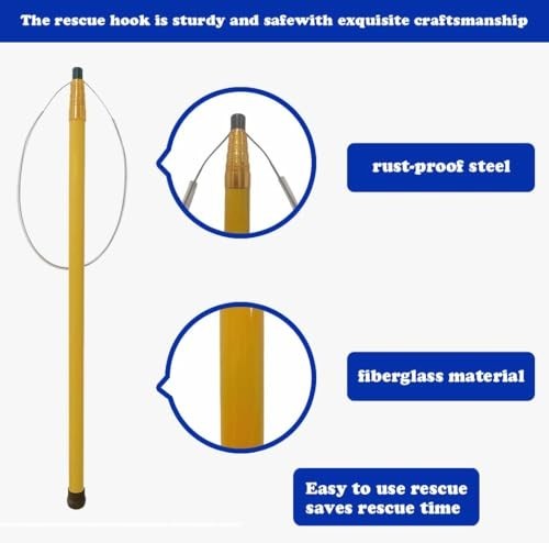 Adjustable 15ft-30ft Telescopic Pool Rescue Hook & Heavy Duty Fiberglass Pole - gallery
