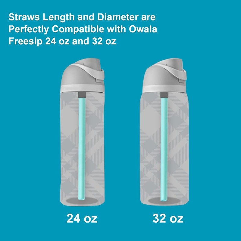 Owala FreeSip Replacement Straws - 6 Pack BPA-Free + Easy Clean Brush Included gallery