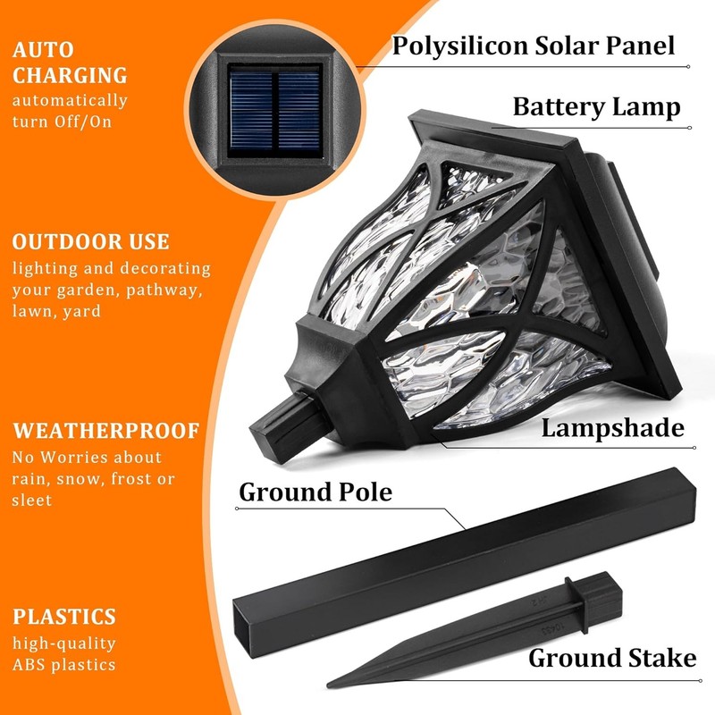 8Pack LED Solar Pathway Stake Lights Outdoor Garden Walkway Lawn Landscape Lamp gallery