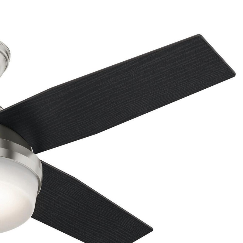 44" Brushed Nickel Indoor LED Ceiling Fan Painted Cased White Glass Bowl Shade gallery