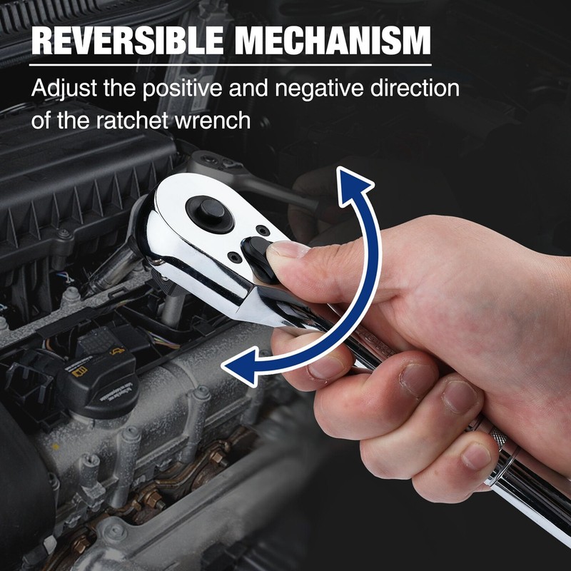 WORKPRO 1/2" Drive Ratchet Handle 72-Tooth Quick-Release Reversible Ratchet Sets gallery