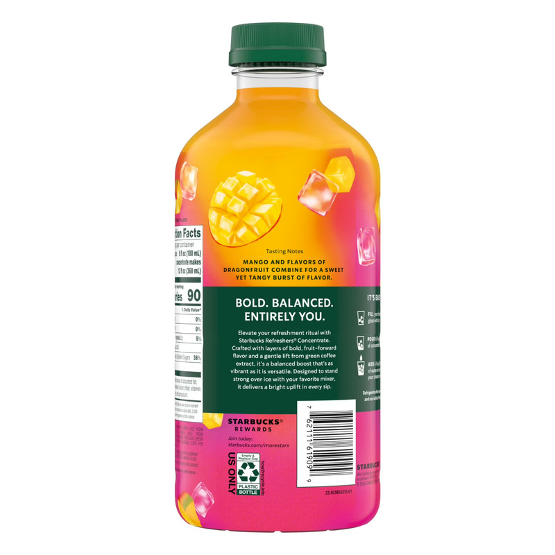 Starbucks Refreshers Concentrate Mango Dragonfruit,Refreshing Drink,32 fl oz. gallery