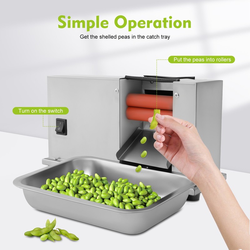 Electric Pea Sheller 20W Semi-automatic Bean Pea Sheller Peeling Machine 22 lbs gallery