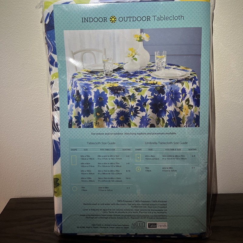 Spillproof Spring/Summer Heavyweight Fabric Indoor Outdoor Tablecloth Outdoor... gallery