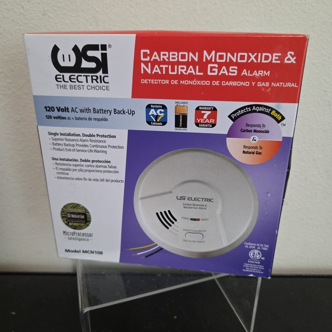 USI Electric MCN108 Carbon Monoxide Natural Gas Alarm Detector Wired w/ Backup gallery