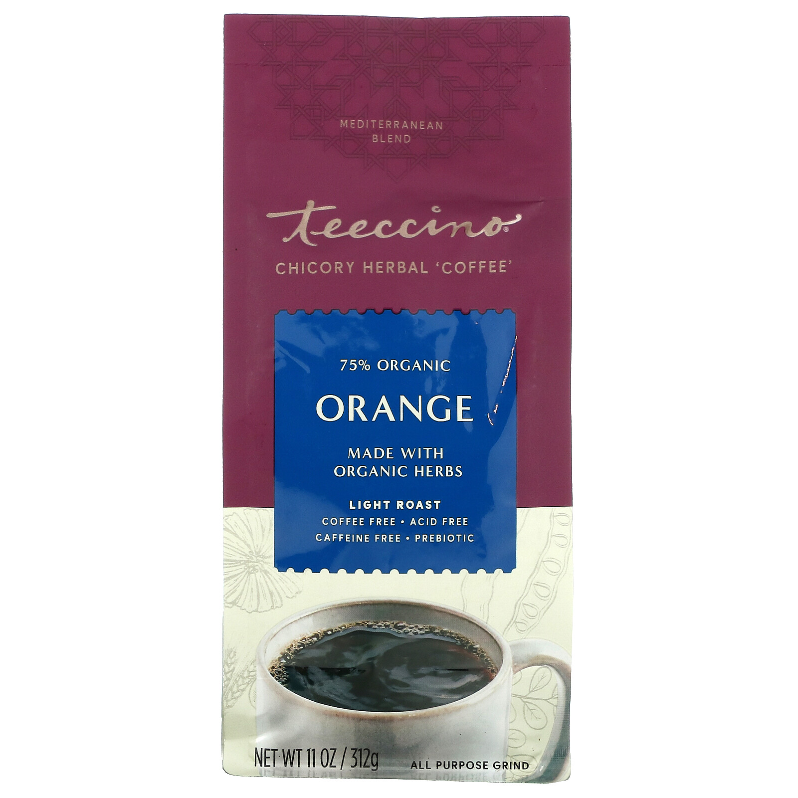 Chicory Herbal Coffee, Orange, Light Roast, Caffeine Free, 11 oz (312 g) gallery
