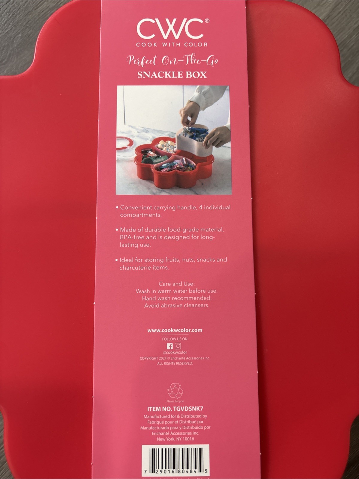 CWC Cook With Color SNACKLE BOX Heart Shaped Carrying Handles 4 Compartments NEW gallery