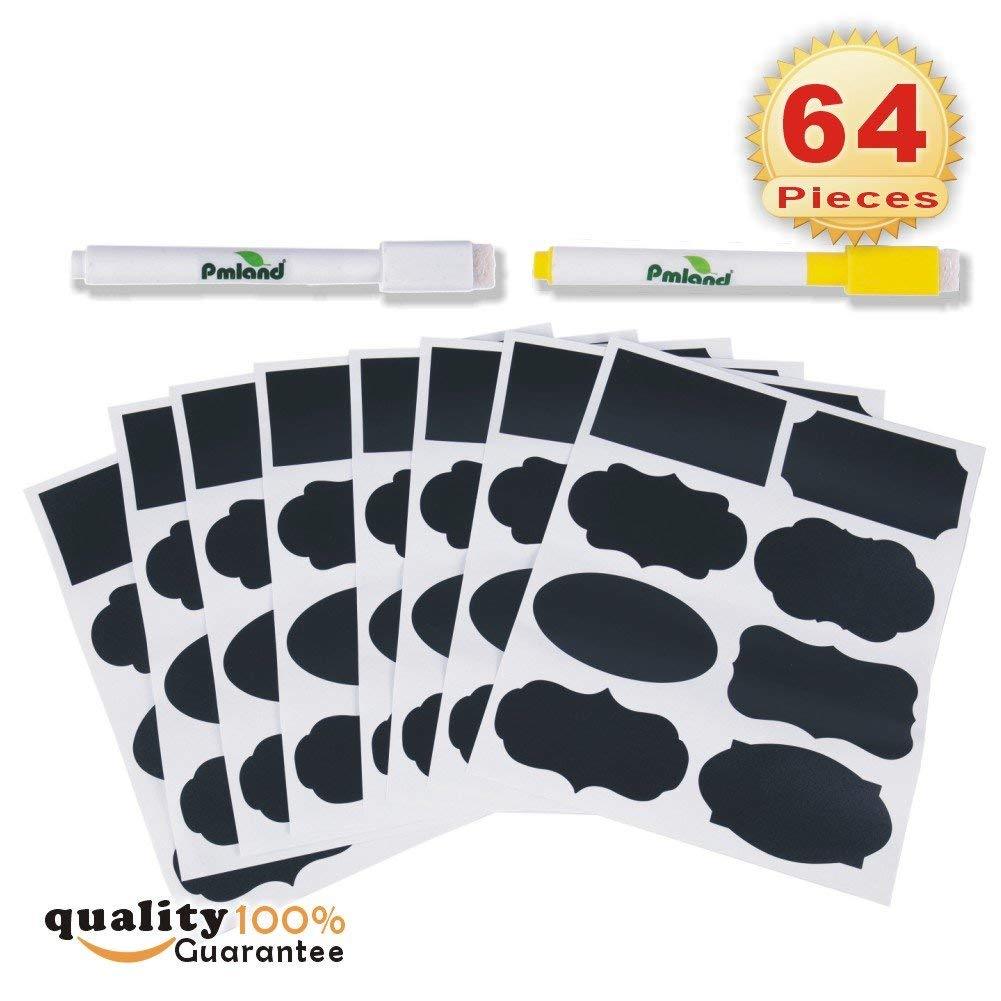 64 Reusable Chalkboard Label Stickers with 2 Erasable Chalk Markers gallery