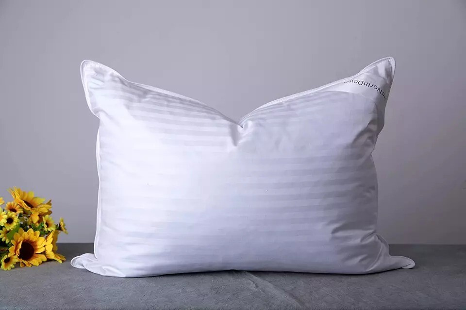 Luxury Premium Goose Down Pillows - Standard 20x26 inch - White Stripe gallery