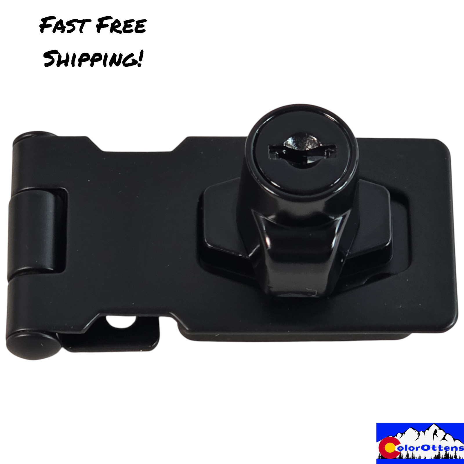 2.5" Safety Hasp Self Locking Keyed Black Security Lock Gate Shed Door 2 Keys gallery