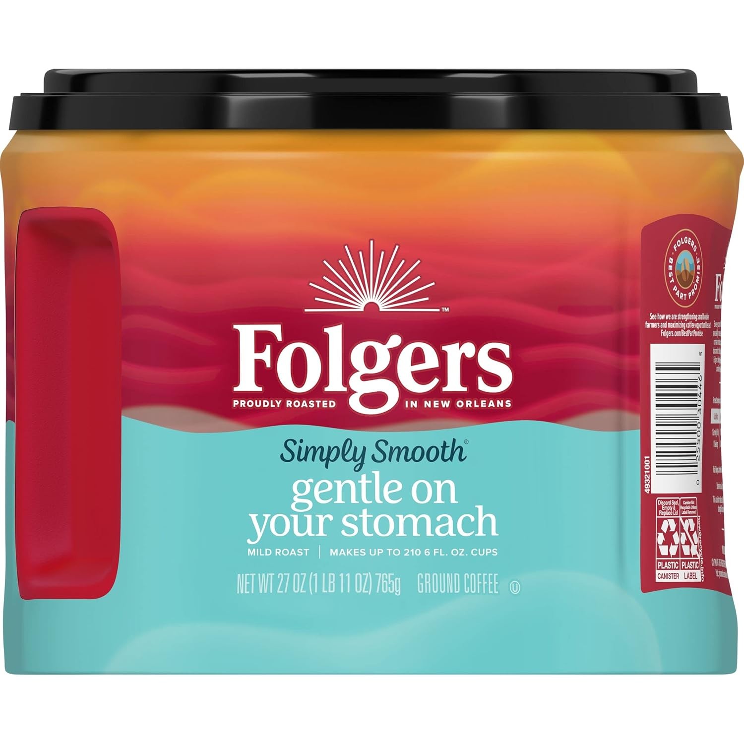 Folgers Simply Smooth Ground Coffee, Mild Roast, 27 Oz. Canister gallery