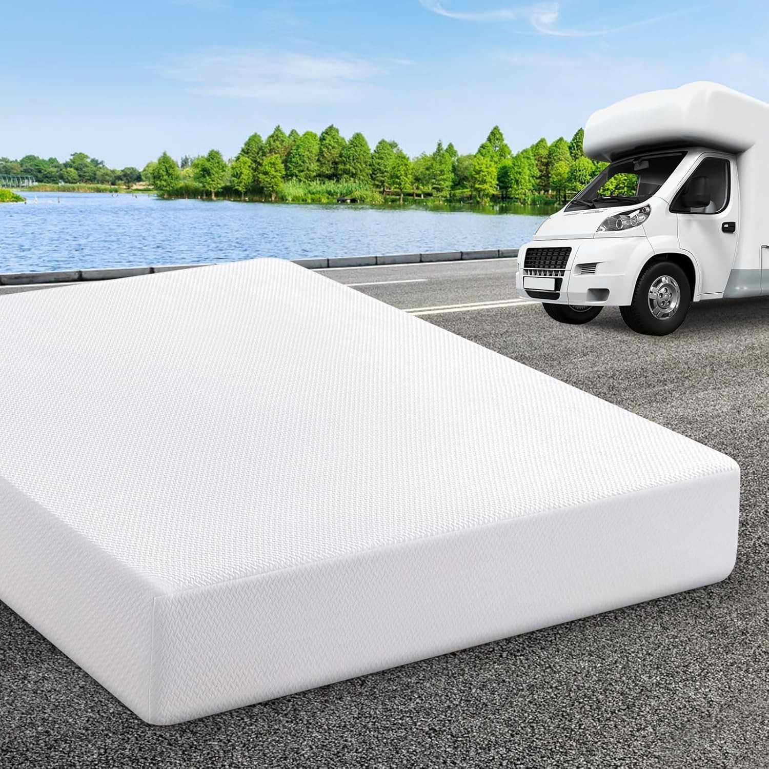 RV Mattress Short Queen 10 Inch Memory Foam Mattresses, Premium Cooling Green Te gallery