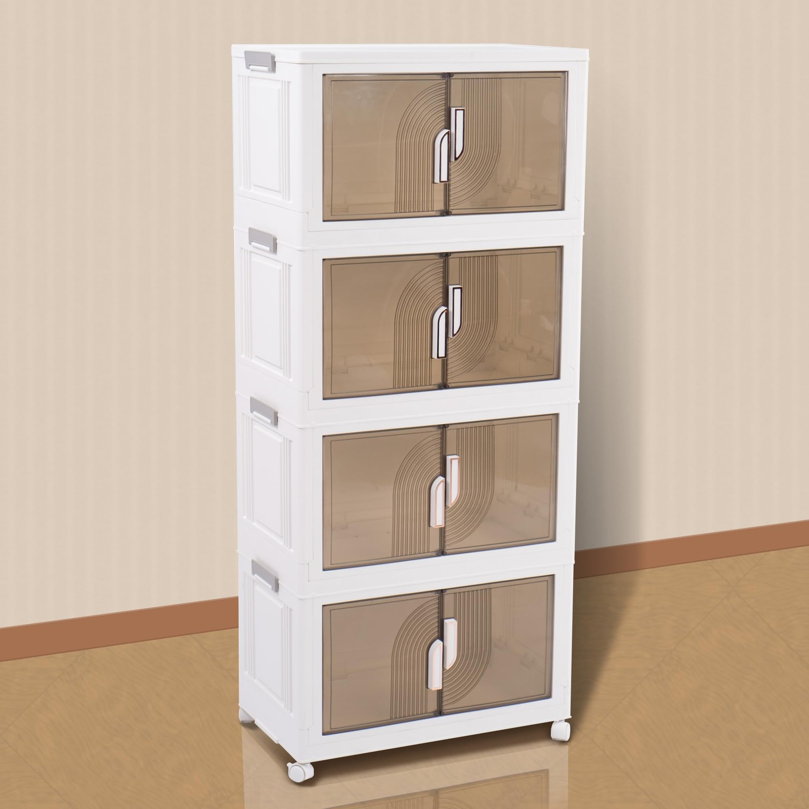 Foldable Storage Bins with Lids Stackable Storage Bins with Doors and Wheels ... gallery