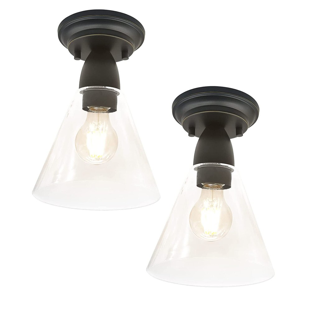 2Pack Semi Flush Mount Light with 2XLED Bulb Porch Pendant Light Fixtures