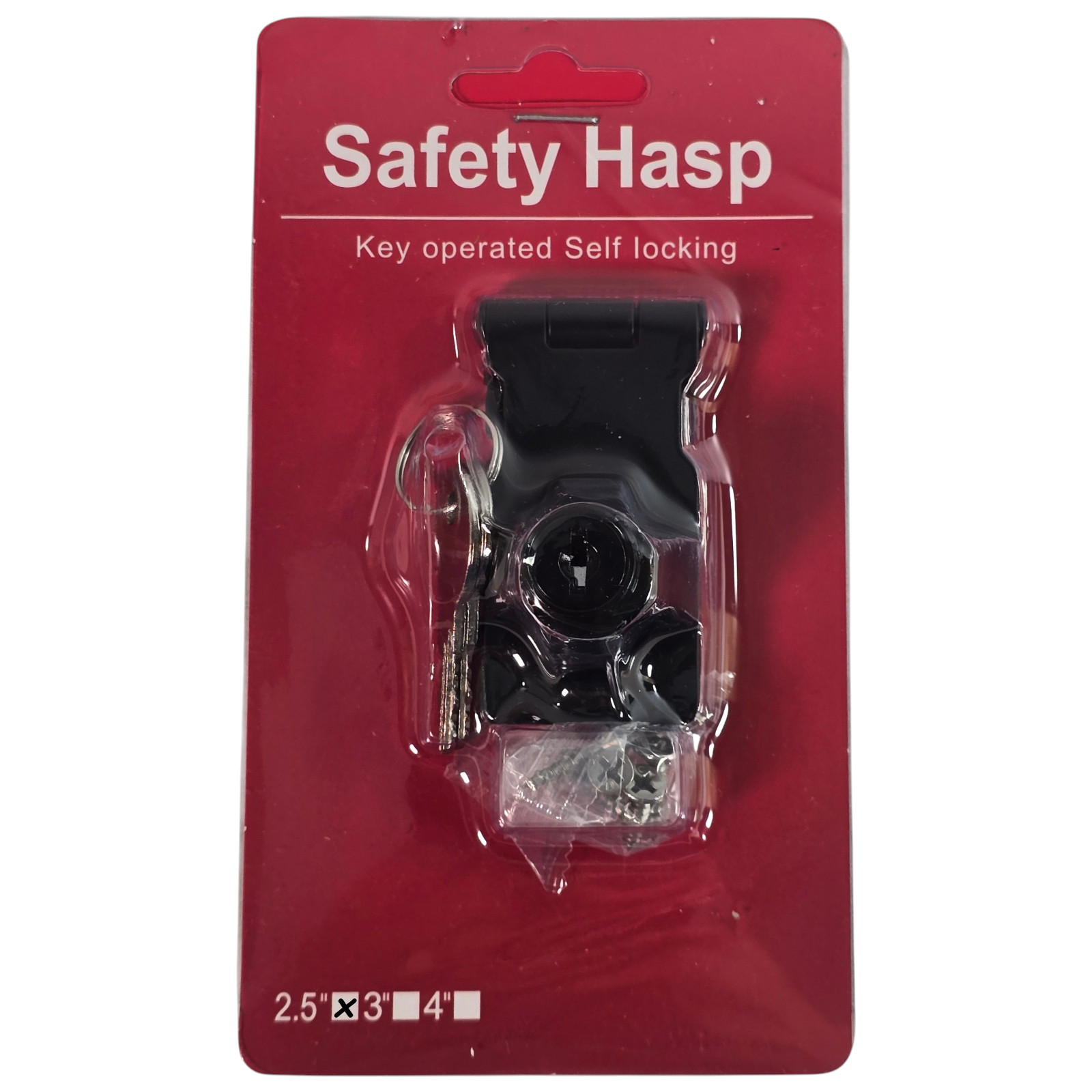 2.5" Safety Hasp Self Locking Keyed Black Security Lock Gate Shed Door 2 Keys gallery