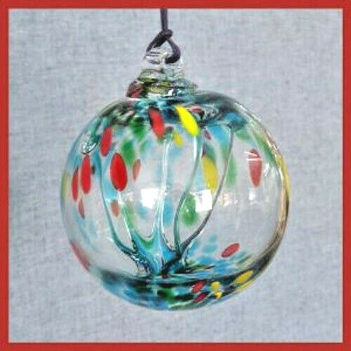 Hanging Glass Ball 6" Diameter "Summer Tree" Witch Ball (1) #25 SEE ALL PHOTOS! gallery