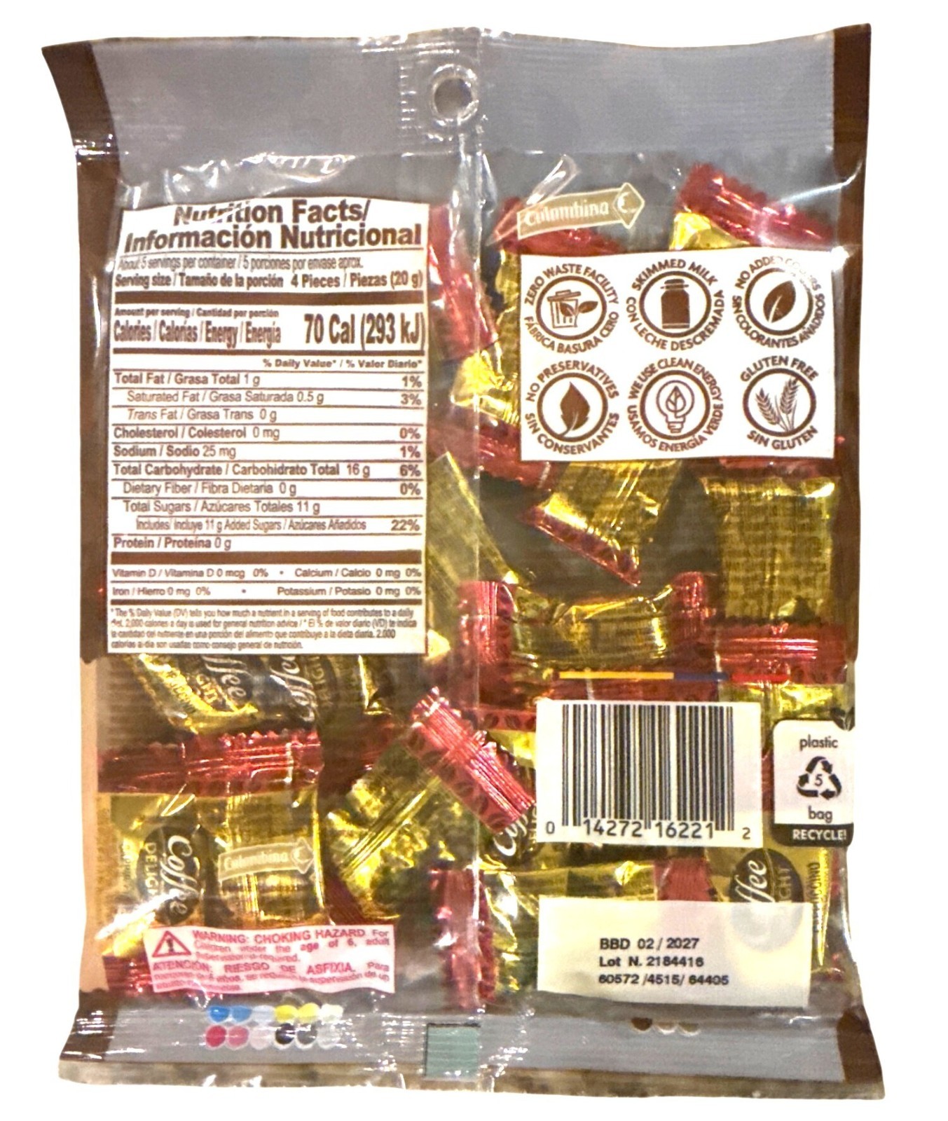 2pc 3.5 oz each Coffee Delight Cappuccino Chewy Candy w/Real Coffee Gluten-Free gallery