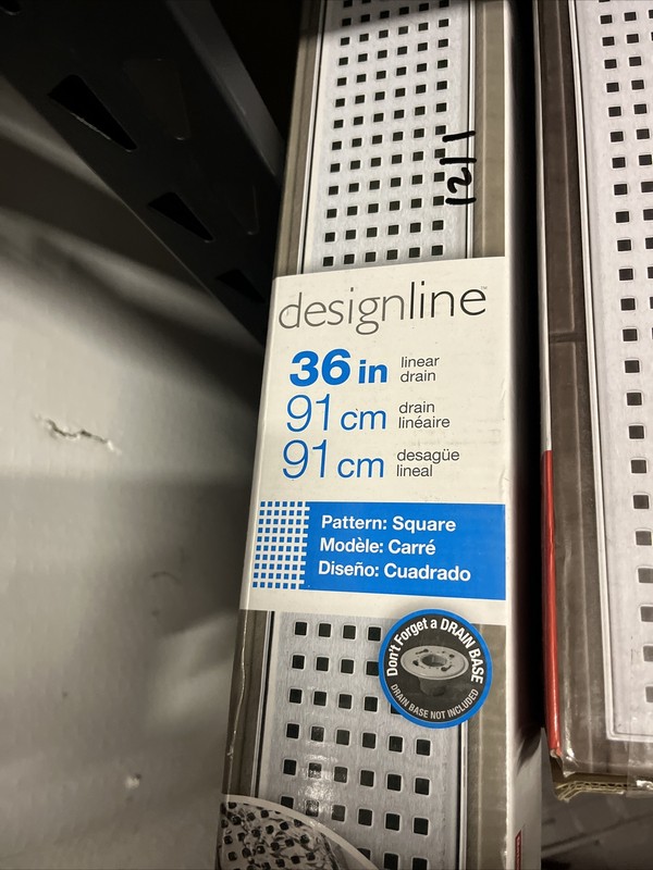 Oatey DesignLine - 36" (91cm) Square Grate Stainless Linear Drain gallery