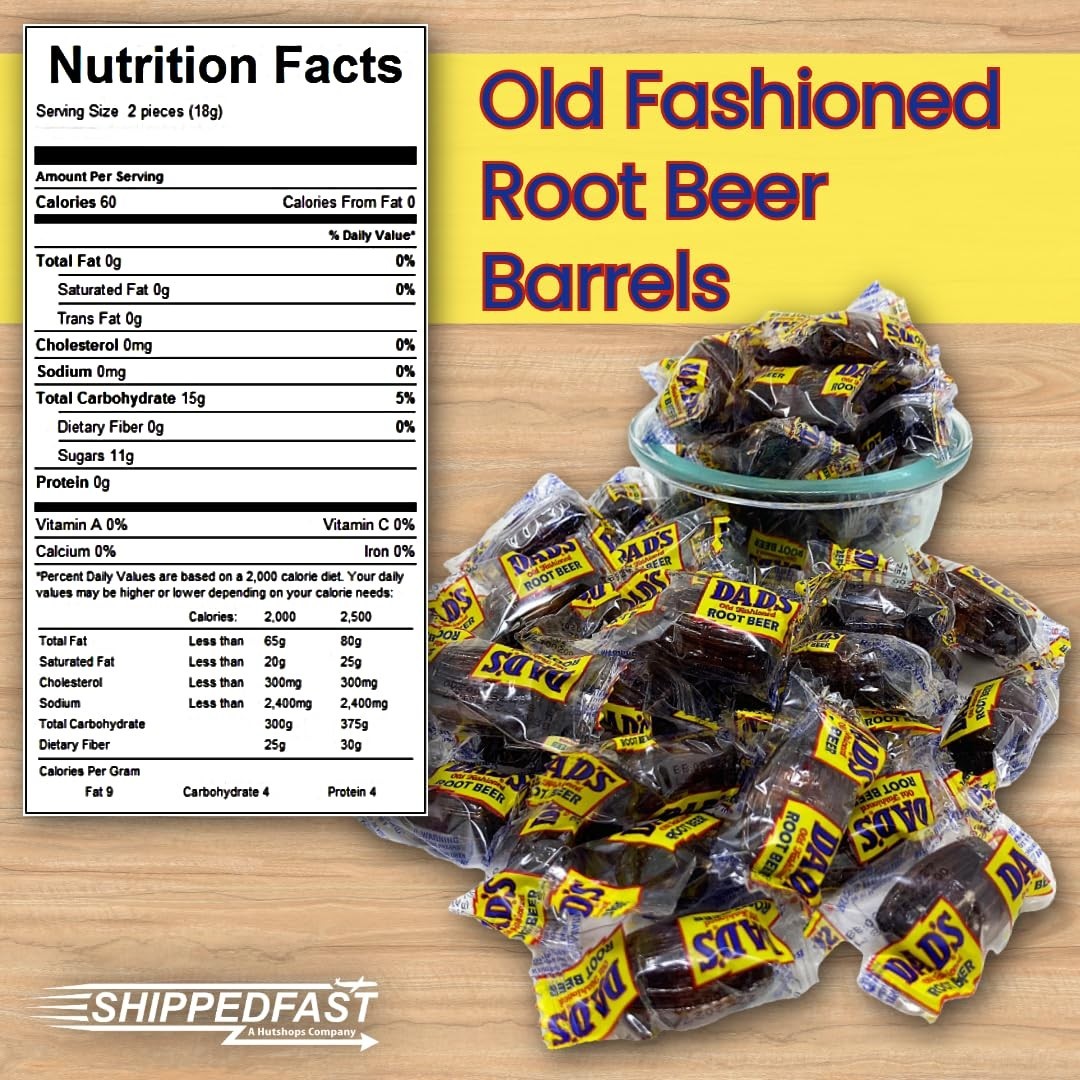 Bulk Root Beer Barrels Candy - 2lb Bag, Old Fashioned Hard Candy, Individually W gallery