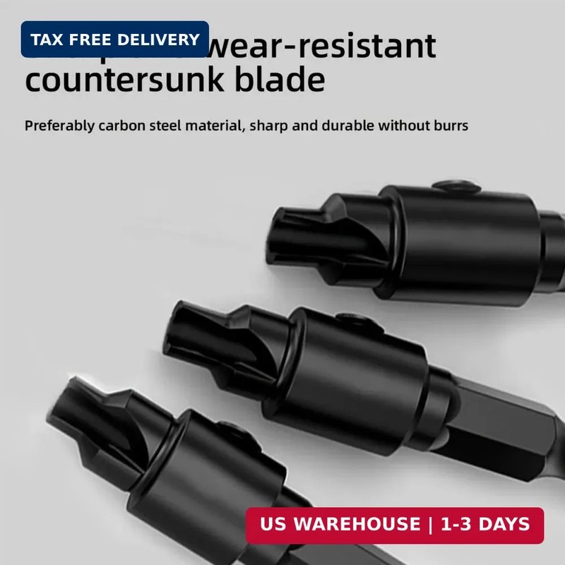 5 PCS Countersink Drill Bit Set, #5, #6, #8, #10, #12, High-Speed Steel Counter gallery