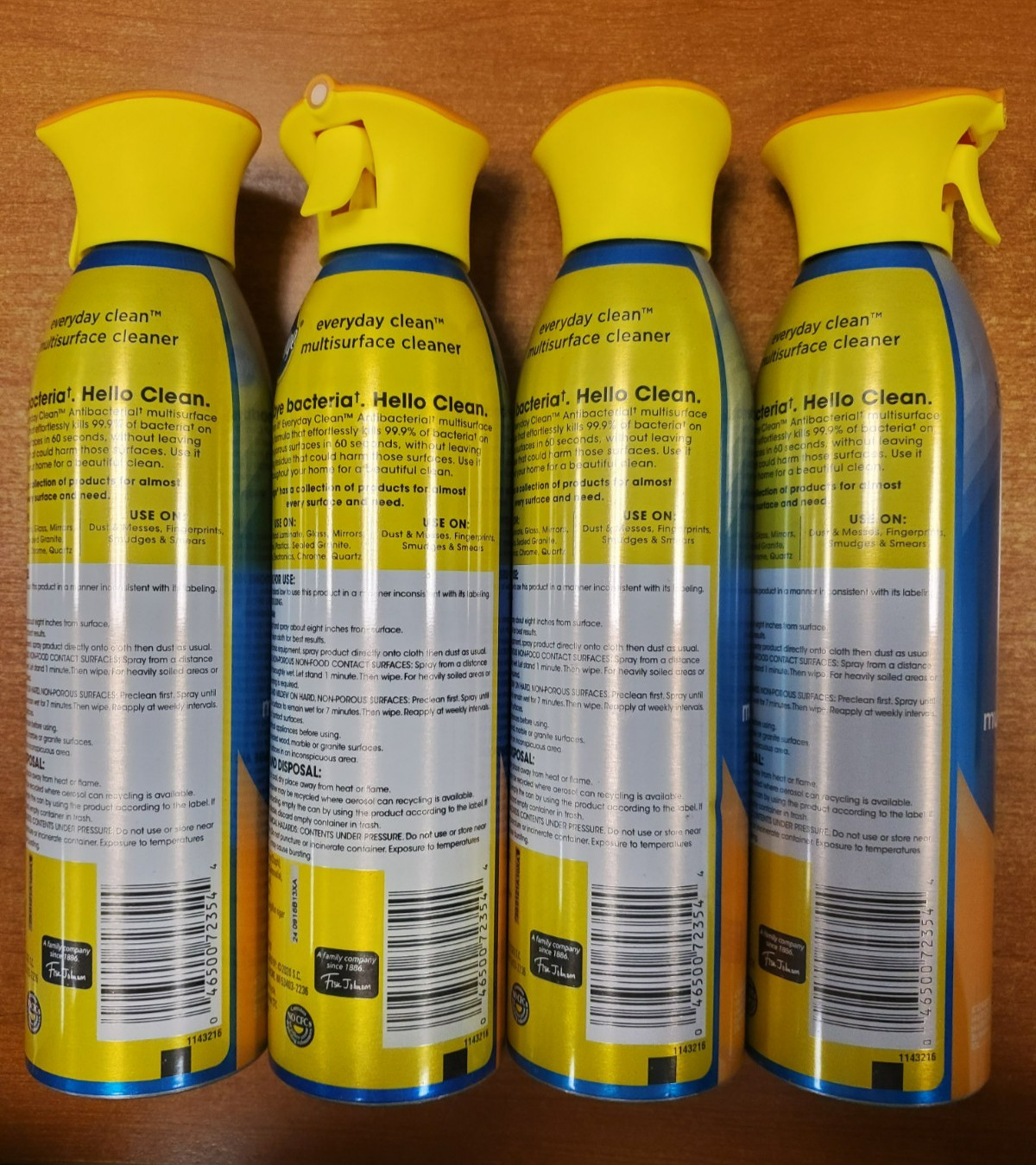 4 Cans: Pledge Antibacterial Multi Surface Cleaner CITRUS 9.7 oz ea (3544) E2E gallery