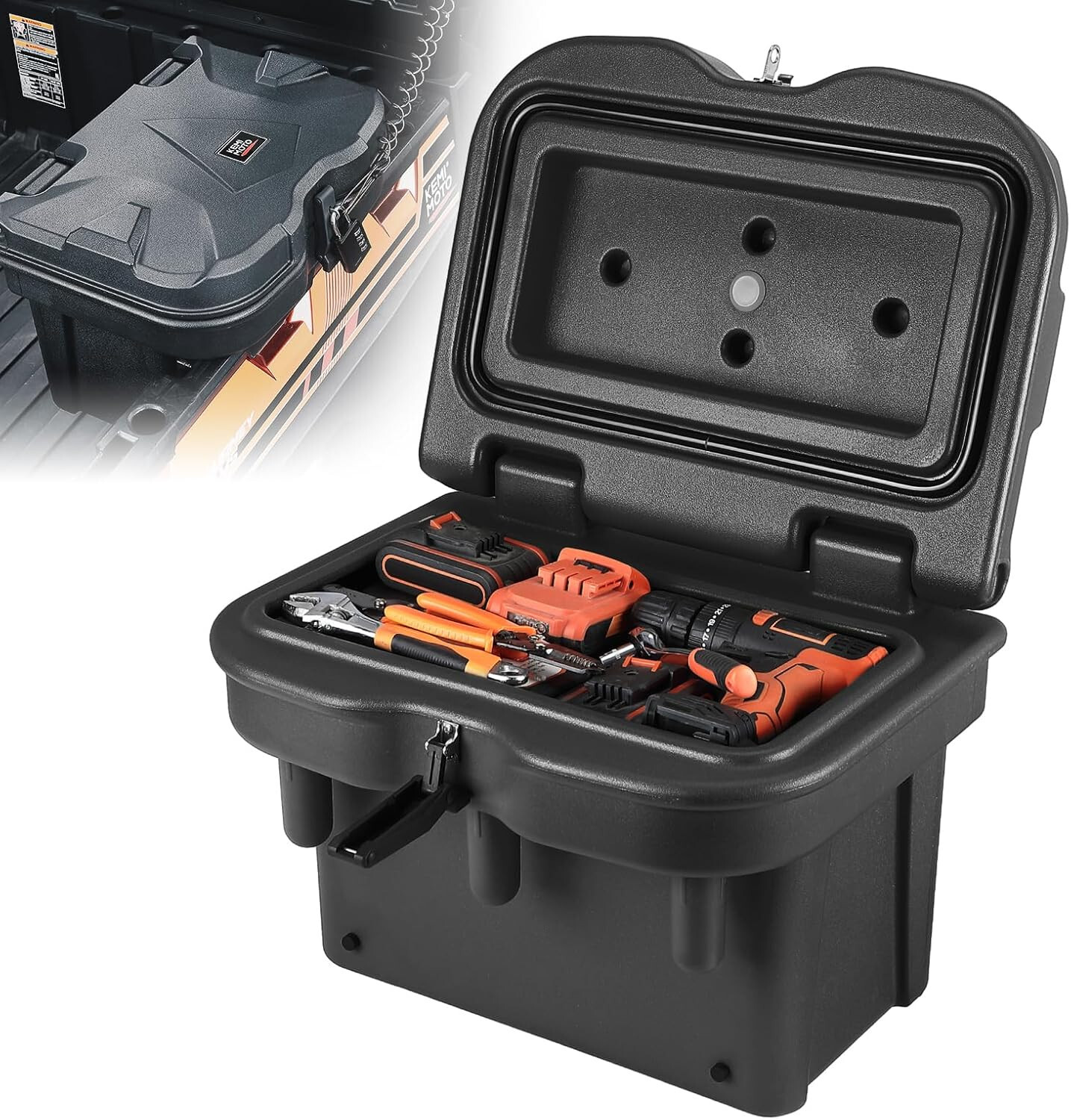 KEMIMOTO UTV bed storage box 5.5GAL - Load Capacity 165.4 Pounds gallery