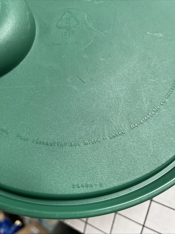 2 Tupperware 2649A Replacement Lids Only Dark Green Rock n Serve Vented 7” gallery