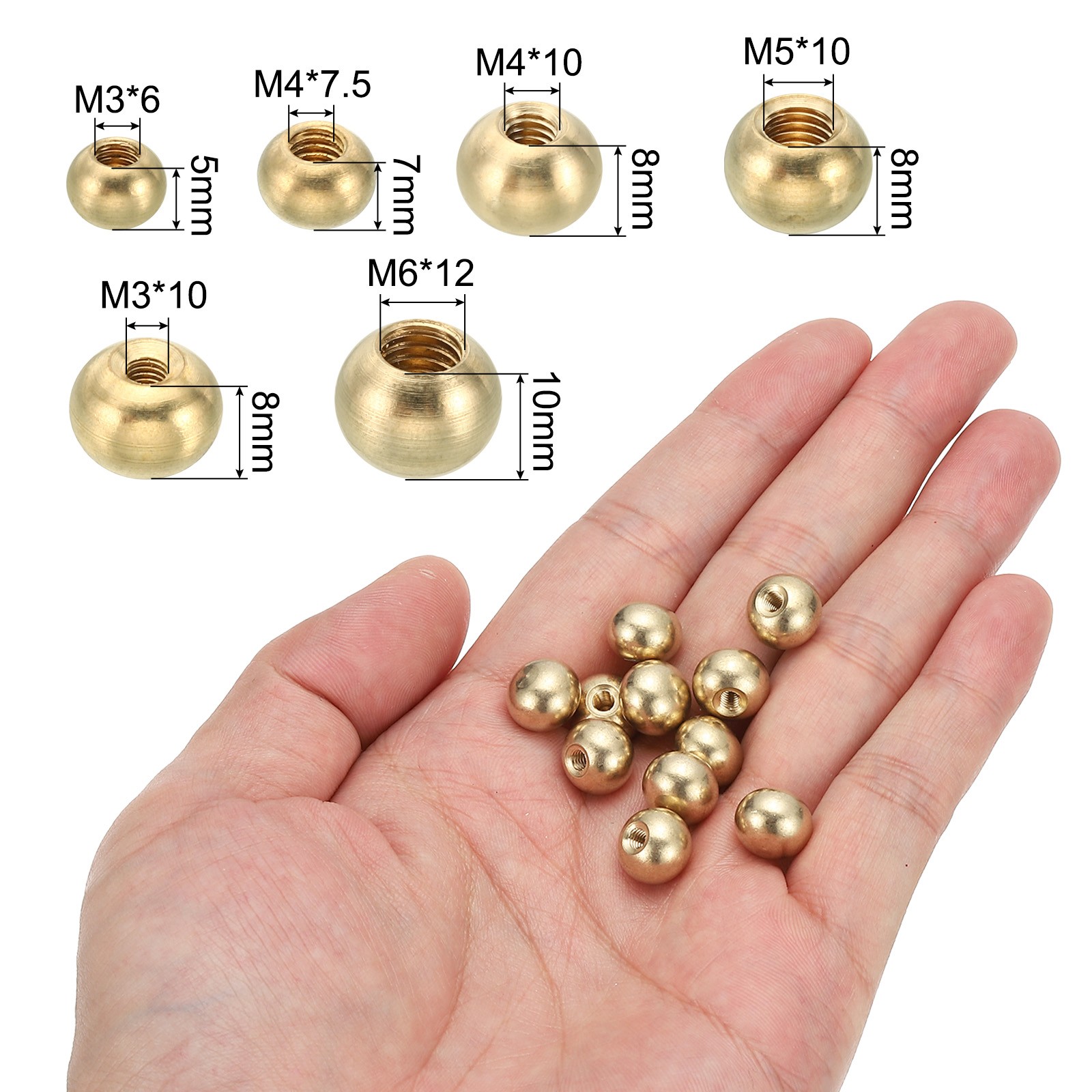 30pcs Thread Cap Nuts Knob Brass Ball Lamp Decoration Screw Caps Nut Cover gallery
