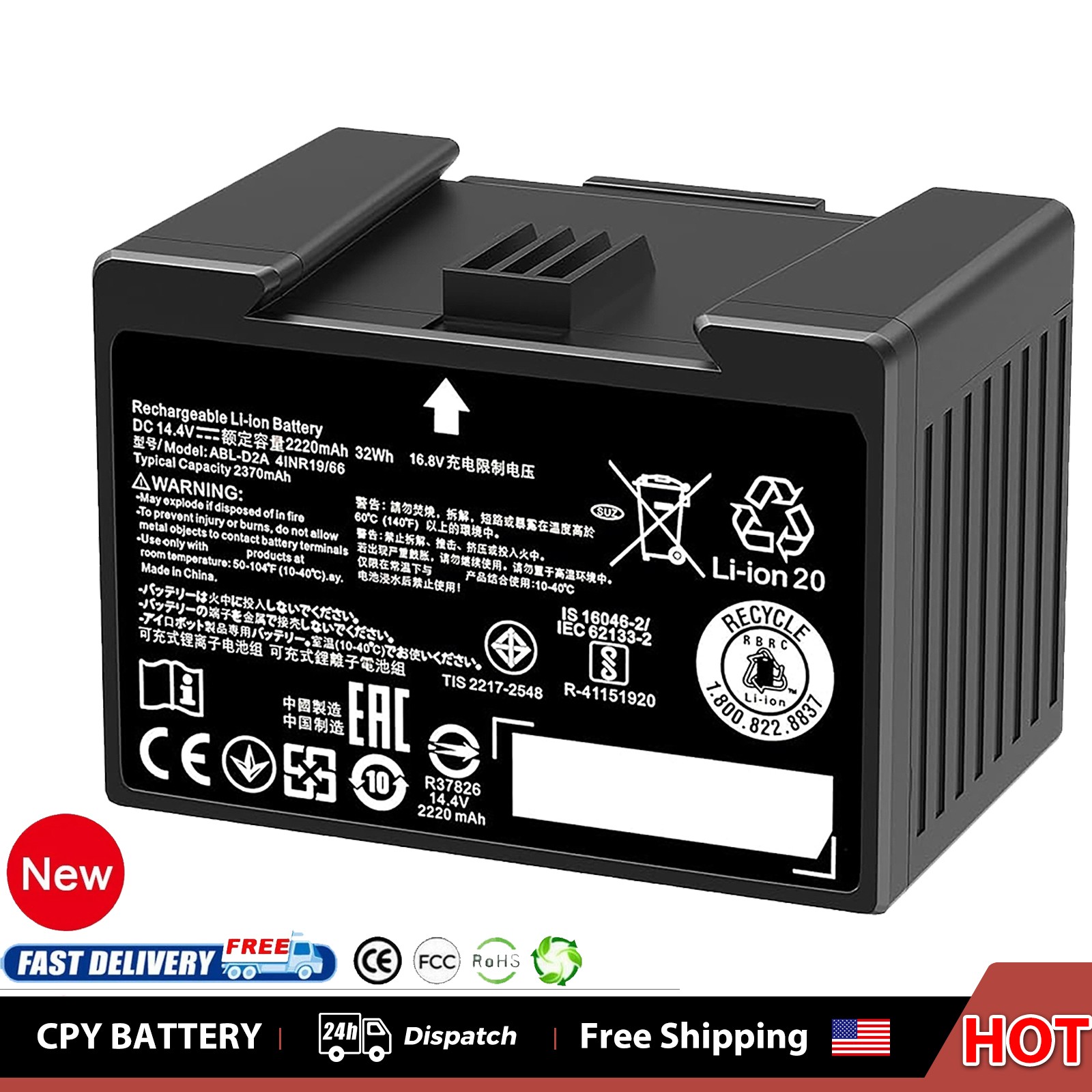 ✅For iRobot Roomba 14.4V Battery i7 e6 7550 e5 e5152 e5154 ABL-D1 e and i Series gallery