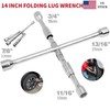14-Inch Foldable 4 Way Lug Wrench(17,19,21,23mm),Cross Lug Nut Removal Tool gallery