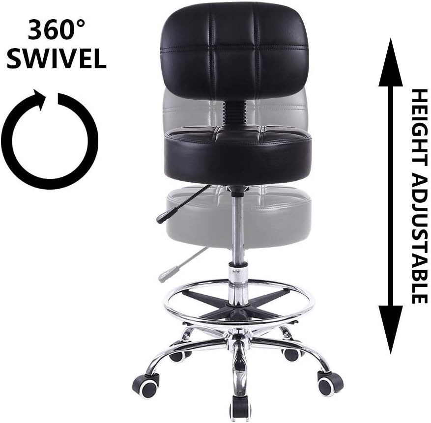 Adjustable Seat Work Shop Stool Chair Swivel Bench Bar Rolling Garage Mechanics gallery