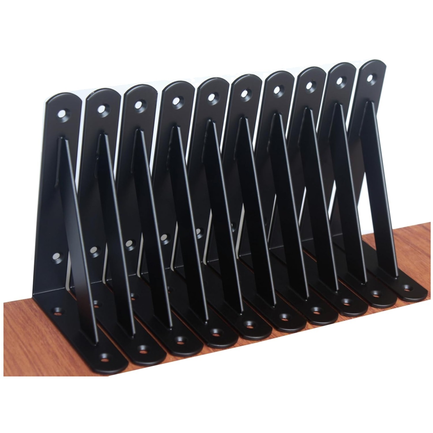 12 Pack Black Heavy Duty Shelf Brackets - 6x4 Inch gallery