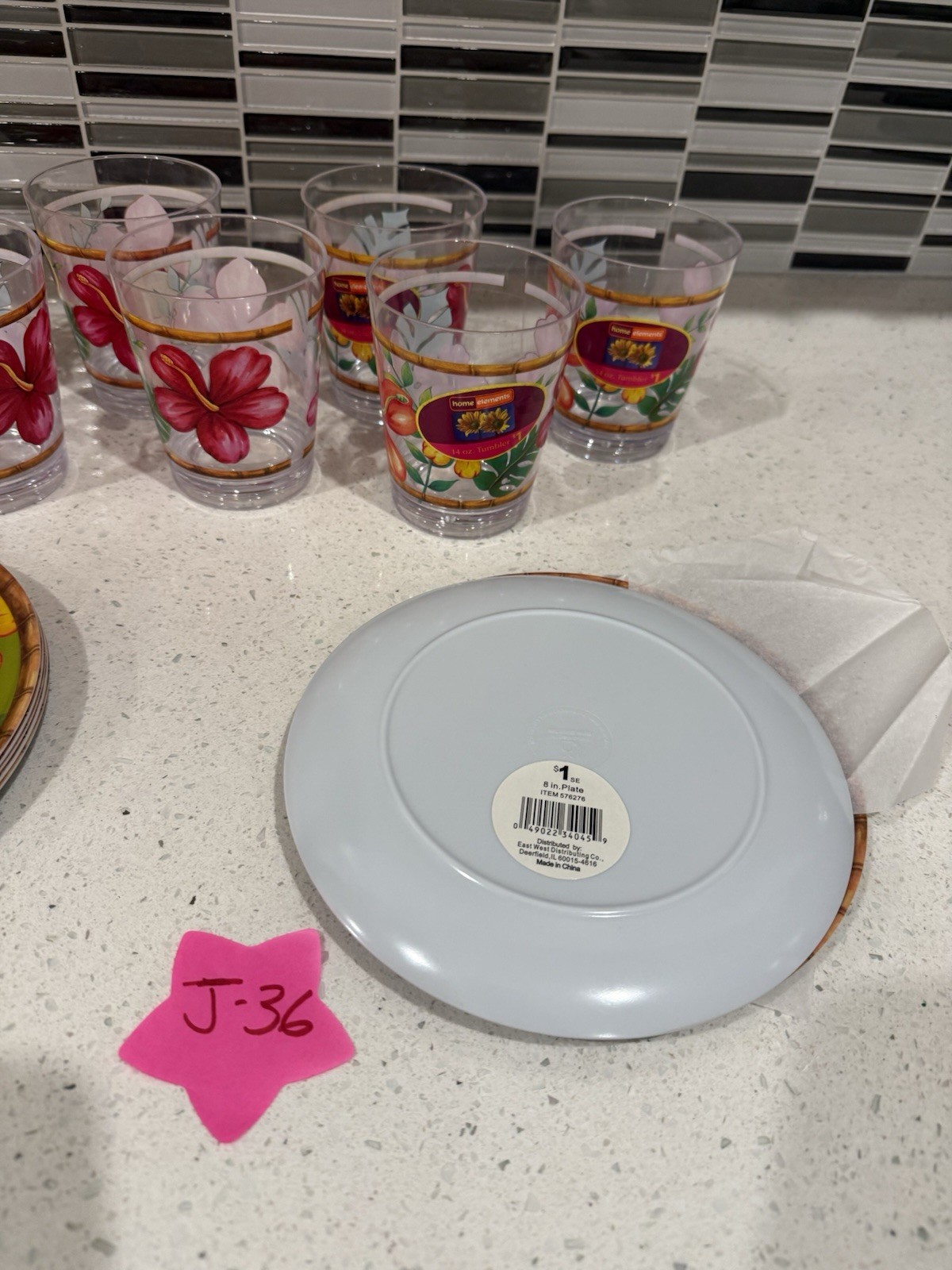 Summer Melamine New 7 Cups And 8 Plates 8inches All Are New gallery