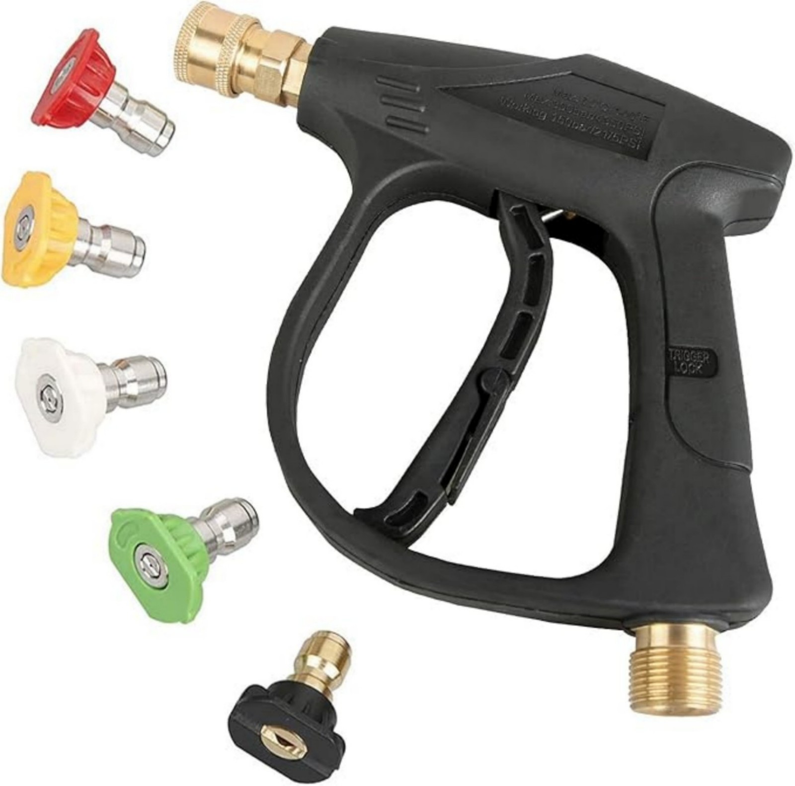 1/4" High Pressure Washer Gun 4000 PSI Car Wash Foam Spray Short Wand w/ Nozzle gallery