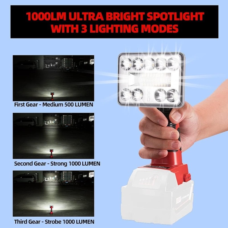 1000LM Cordless LED Flashlight Work Light Torch for Milwaukee 18V Li-Ion Battery gallery