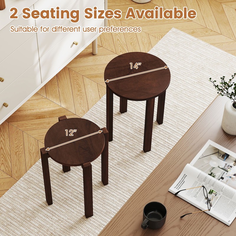 Stackable Stools Set of 4 w/Rolling Base, Locking Casters for Kitchen Apartments gallery